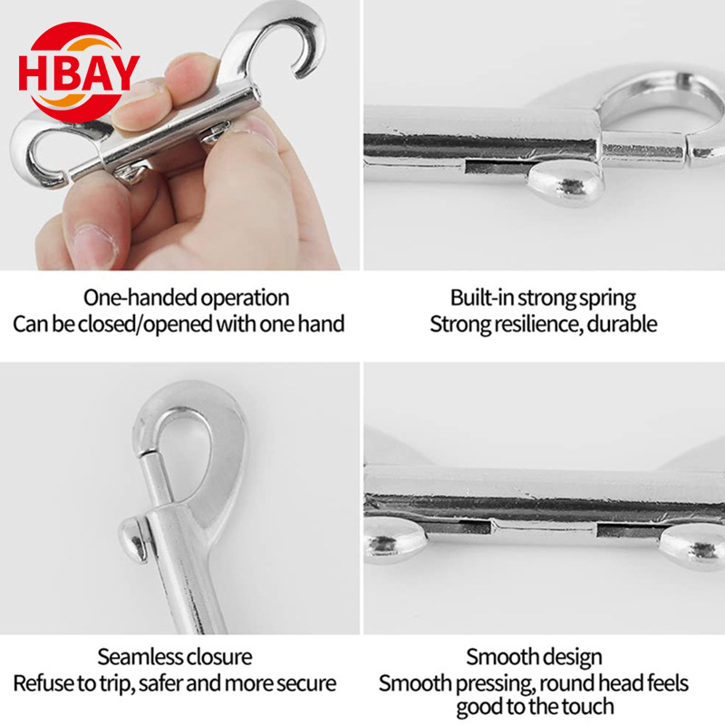 304 Stainless Steel Double Ended Bolt Snap Hooks for Dog Leash