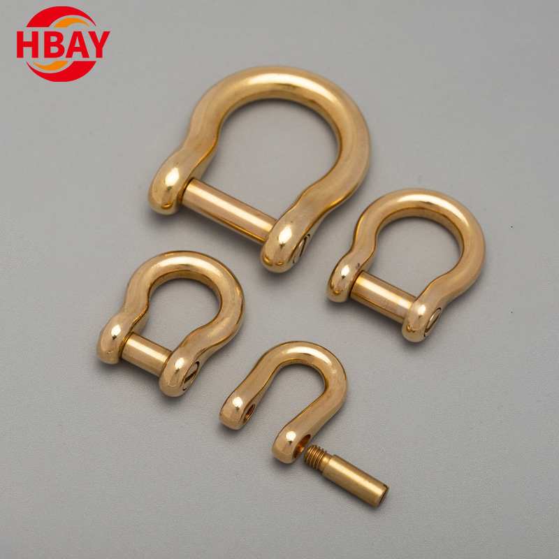 Solid Brass Clasps Brass Horseshoe Buckle D Type Copper Shackle DIY Leather Accessories 