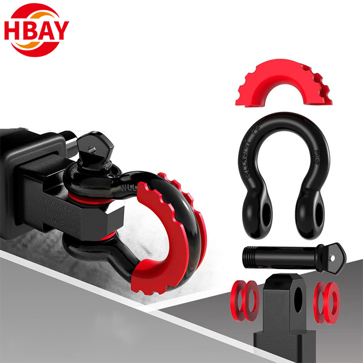 Off-road Vehicle Towing Shackle Hitch Receiver Kit Hitch With 3/4 Bow Towing D Ring Shackle