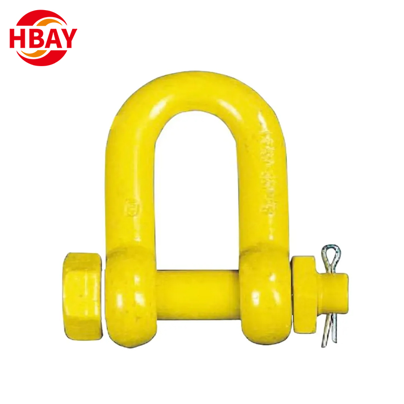 Rigging G2150 Drop Forged US Type Dee Shackle with Safety Bolt Pin
