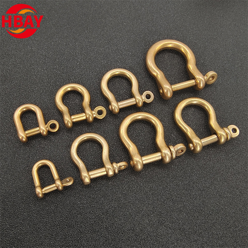 Solid Brass Clasps Brass Horseshoe Buckle D Type Copper Shackle DIY Leather Accessories 
