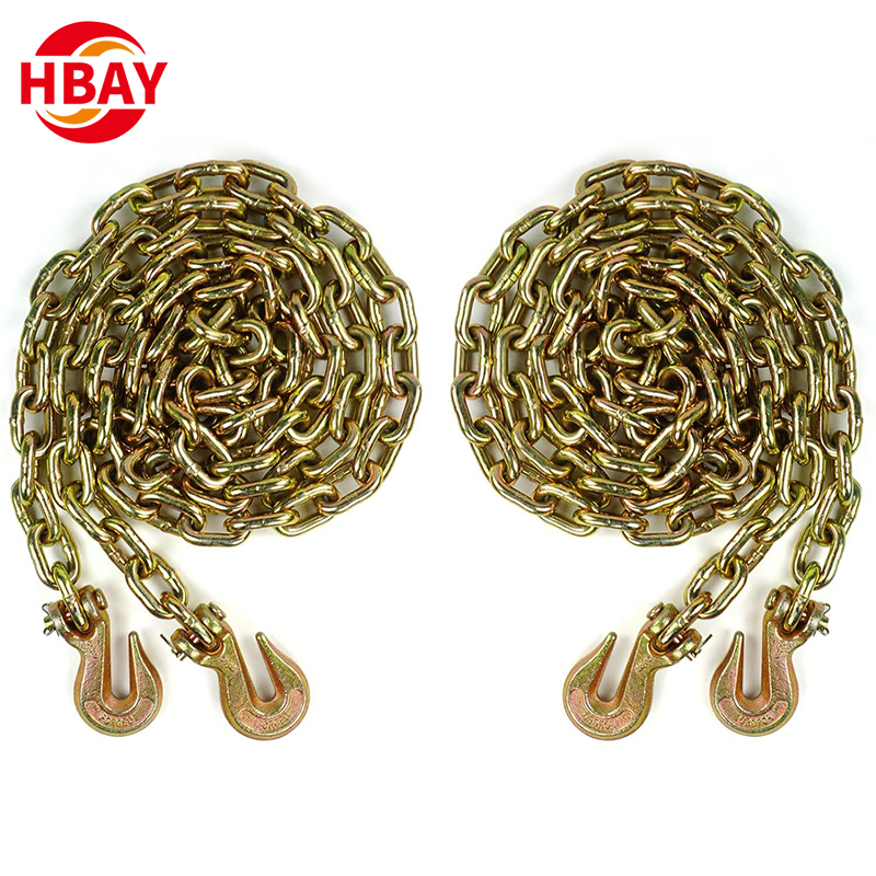G70 Transport Binder Chain Link Chain with Clevis/Eye Grab Hooks Galvanized Welded Chain
