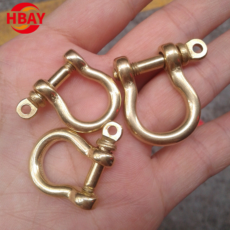 Solid Brass Clasps Brass Horseshoe Buckle D Type Copper Shackle DIY Leather Accessories 