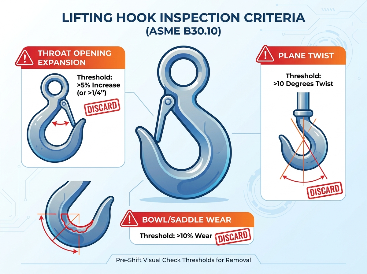 Lifting hook inspection process