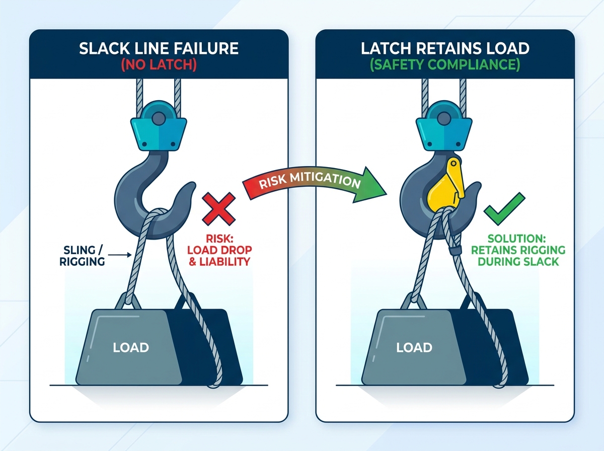Lifting hook latch